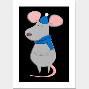 Cute Rat - Funny New Year 2020 Christmas Rat Gift Posters and Art